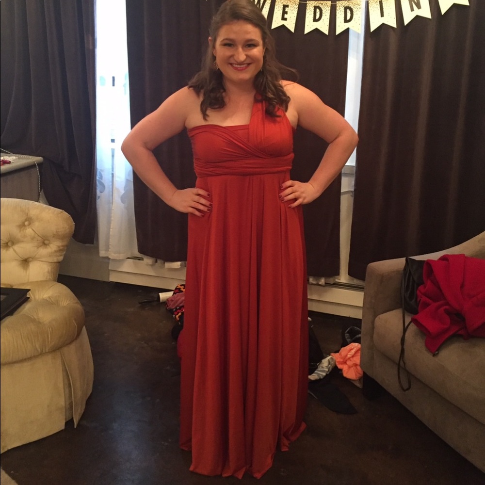 The Dainty Yard Burnt Orange Maxi Infinity Dress